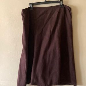 A size 18 sag harbor A line brown suede brown skirt